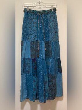 Young Threads Mixed Floral and Embroidery Patchwork Pants